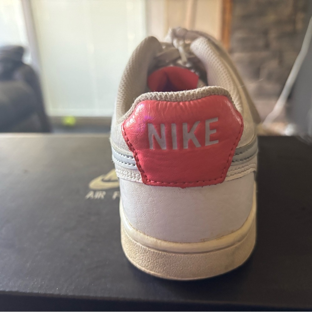 Nike Air Force 1 White and Blue with Pink Accent - Picture 3 of 3